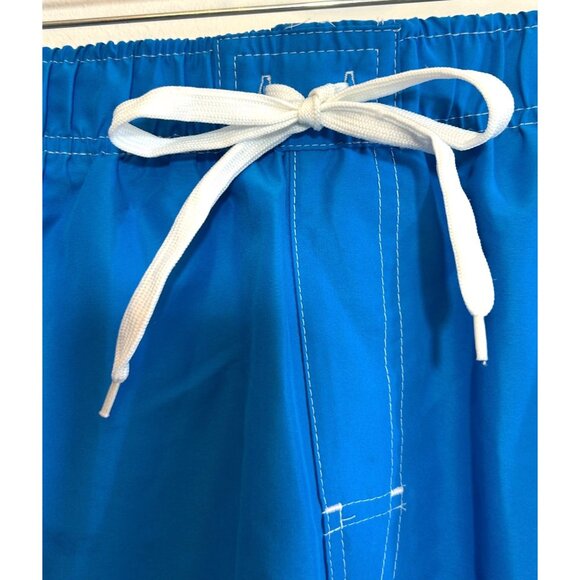 Beverly Hills Polo Club Men’s Swim Trunks M Blue White Trim Cargo Pockets Logo - Picture 3 of 16